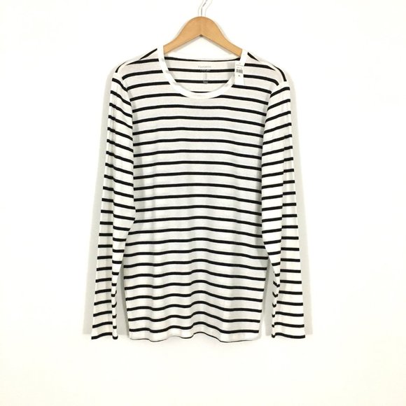 NEW! Gap White Black Stripe Favorite Long Sleeve Tee - XXL - Picture 2 of 5